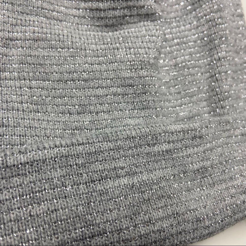Sole Society Grey Metallic Slouchy Knit Beanie Hat - Picture 4 of 9